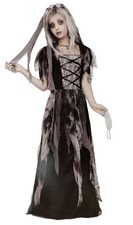 Celebrate Girls M 7/8 Cemetery Bride Gown and Veil Complete Halloween Costume