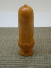 Good Antique Treen Wooden Turned Bodkin Needle Case 7cm