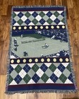 Vintage Tennis Match Tapestry Throw Blanket Woven Argyle Tennis Balls — photo 1