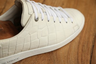 Louis Vuitton LV Weiß Krokodilleder Schuhe Sneaker UK 8 US 9 EU 42