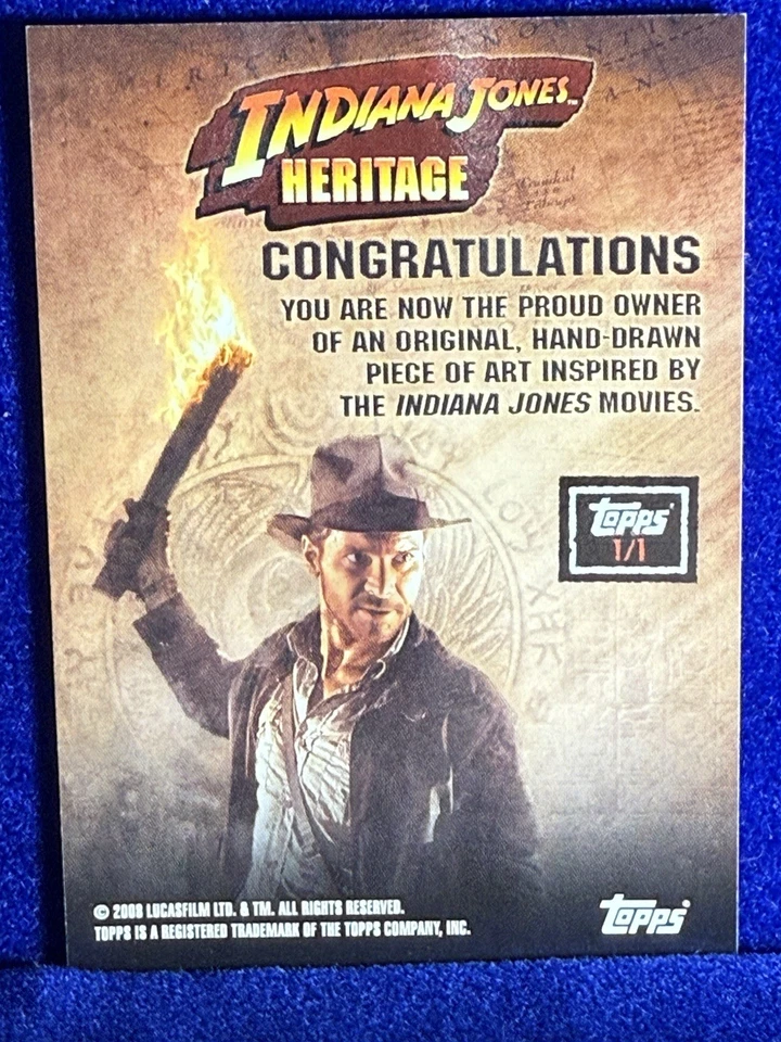 2008 Topps Indiana Jones Masterpieces Sketch Card Holy Grail Venice Canal Scene - Image 4 of 4