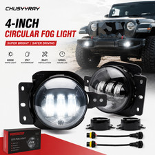 4 Round Led Fog Lights Clear Pc Lens 6800k White Light 4 Round Led Fog Lights Clear Pc Lens 6800k White Light
