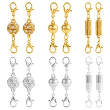 12pcs Magnetic Jewelry Clasps with Ball Cylindrical Connectors, Alloy Locki...