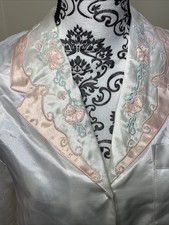 Vintage Satin Pajamas Lounge Set Silky Brushed Back Lined Cotton NEW Medium