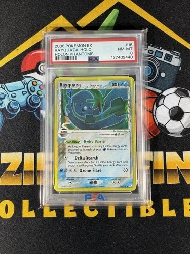 Rayquaza - (Delta Species) 16/110 Holon Phantoms Holographic Low Pop PSA 8 NM-M