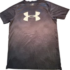 Under Armour Youth Medium Black & White Logo Heat Gear Short Sleeve Shirt