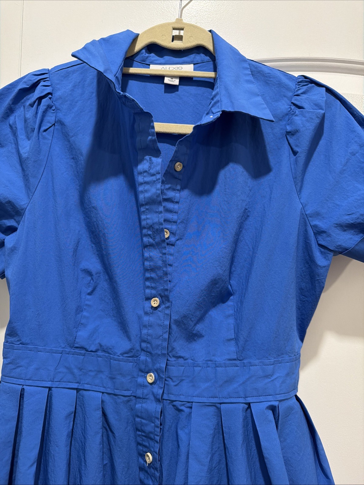 Alexis for Target M Cup  of Joe Blue Midi Shirt Dress Pockets Casual Everyday image 5