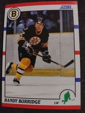 1990 Score American #72 Randy Burridge   Boston Bruins Hockey Card