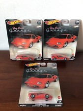 Hot Wheels - Lamborghini Countach LP 5000 QV (Red), Jay Leno's Garage - Lot of 3