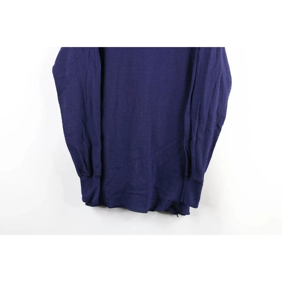 Camiseta De Colección Años 70 Streetwear Para Hombres 2XL Blanca Térmica Tejida Waffle Manga Larga EE. UU. Foto 3 de 4