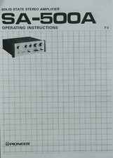 Pioneer SA-500A - Amplificatore stereo hifi istruzioni per l'uso - MANUALE UTENTE 