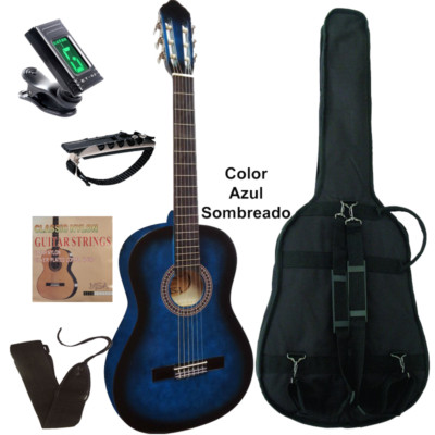 Pack de clásica española 4/4 azul sombreado + 5 accesorios | eBay