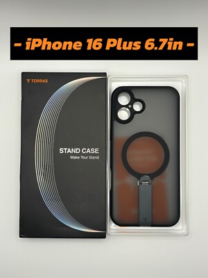 iPhone 16 Plus Case - TORRAS 360° Stand & Magnetic Shockproof