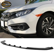 Fit 16-18 Honda Civic 2Dr 4Dr IKON V3 Style Front Bumper Lip Spoiler Splitter PU