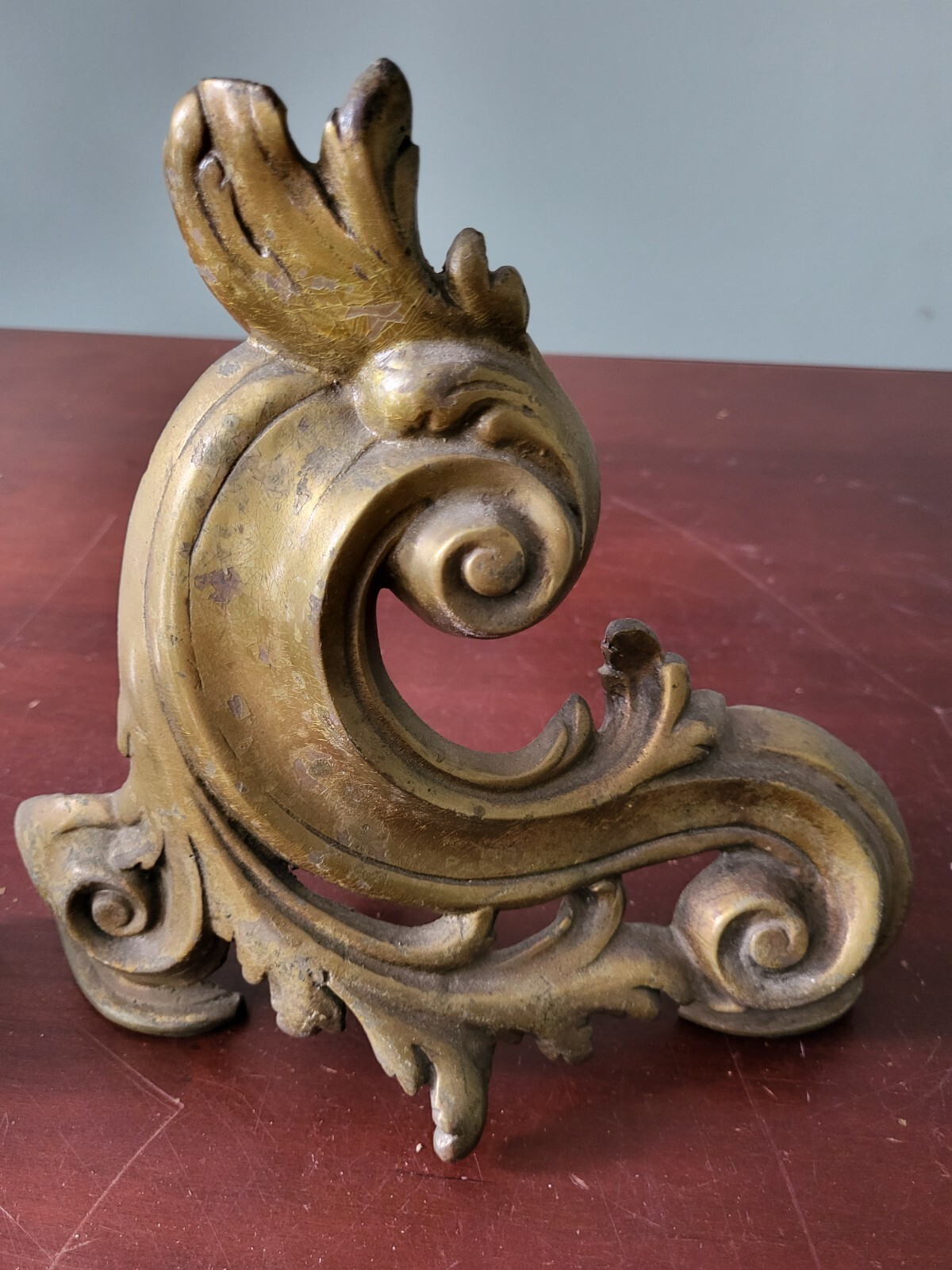 French Antique Rocco Brass Fireplace Andirons / eBay