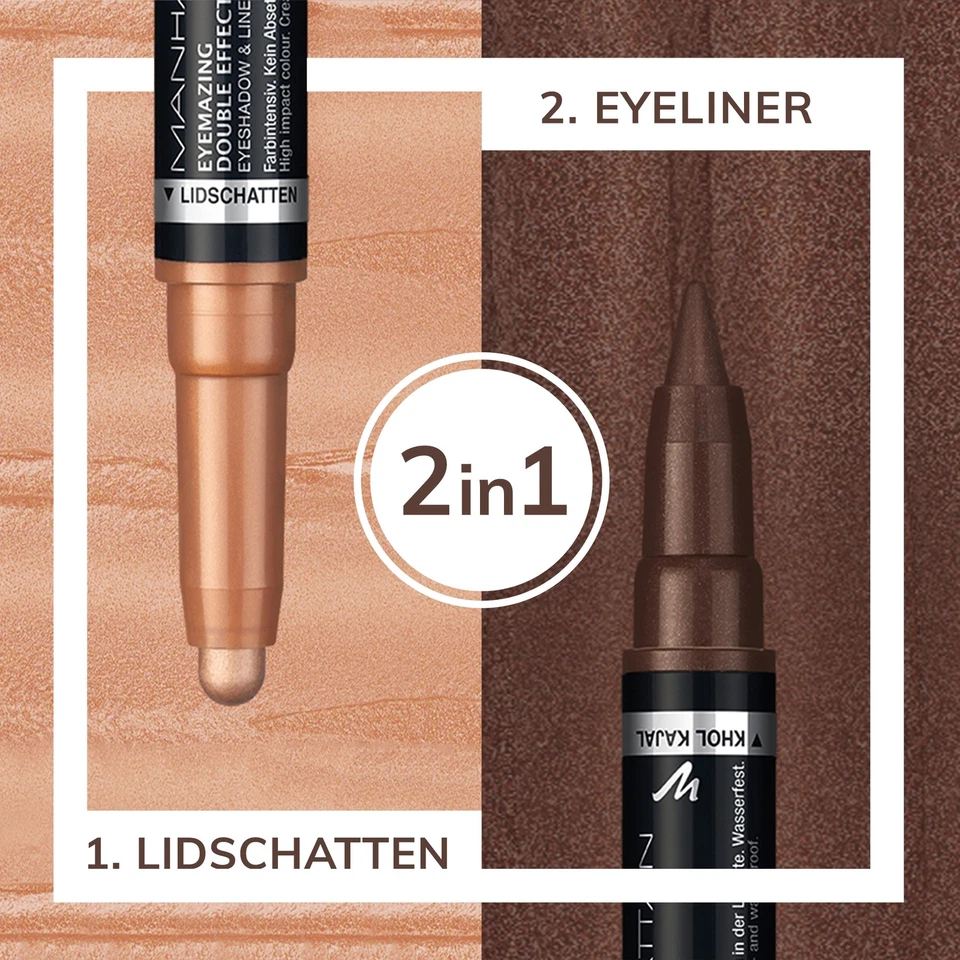 Eyemazing Double Effect Eyeshadow & Liner – Brauner 2-in-1 Lidschatten & Eyel... - Bild 4 von 4