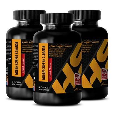 weight loss pills - GREEN COFFEE CLEANSE 800mg - body detox cleansers -3 Bottles