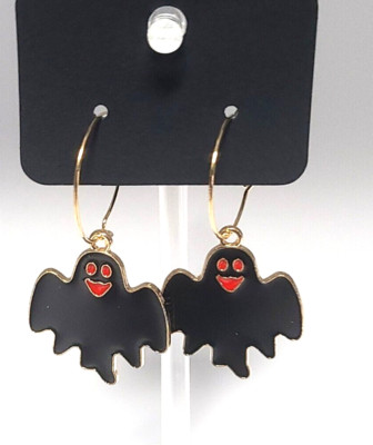 Halloween Gold-tone Earrings Whimsical GHOSTS  #144