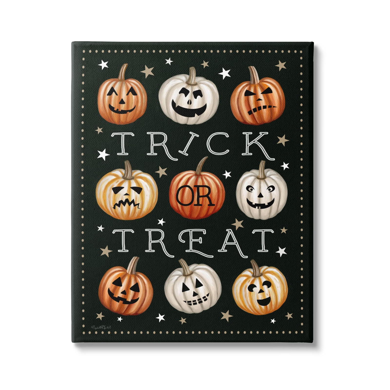 Trick Or Treat Jack-o-Lanterns Canvas Wall Art, Design by Elizabeth Tyndall