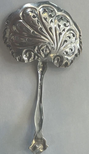 H 45 by Gorham Sterling Silver Nut Spoon Gold Washed 4 3/4" Floral