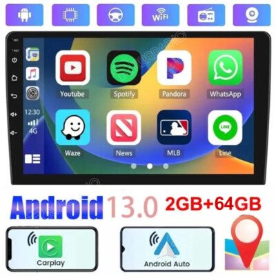 10.1'' Double 2Din Android 13 Touch Screen Car Stereo Radio GPS WIFI Carplay 64GB