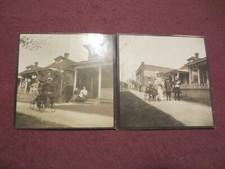 ANTIQUE PEDAL CAR PHOTOGRAPHS  2  BRADNER OHIO 1907 KIDS IDENTIFIED CUTE DOLLS