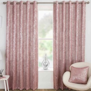 HALO BLACKOUT THERMAL RING TOP CURTAINS PINK | EYELET CURTAINS | SHAWS
