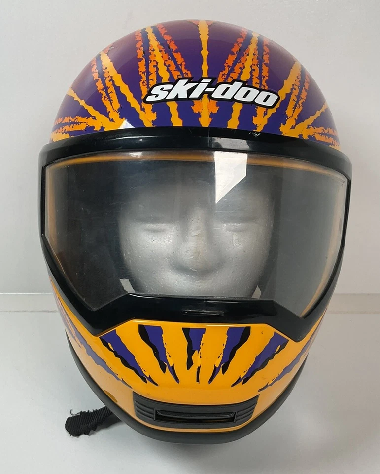 Vintage Ski-Doo Yellow Snowmobile Helmet XL Full Face - Image 2 of 4
