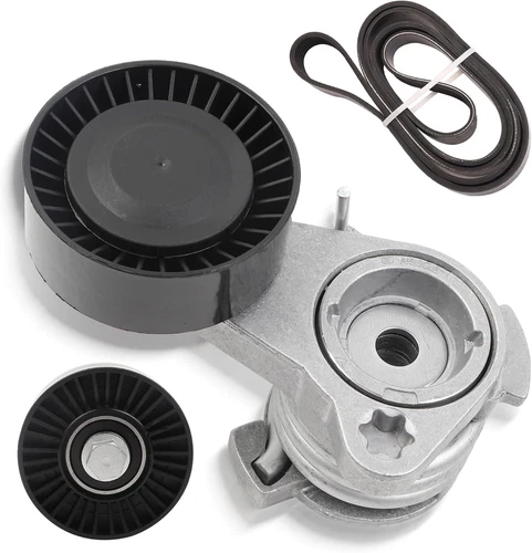 Serpentine Drive Belt Tensioner Kit For BMW 128i 325i 325xi 328i 328xi X3 N52 - Picture 9 of 12