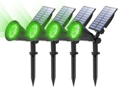 4Pcs Solar LED Powered Spot Lights Outdoor Garden Pathway Lawn Landscape Lights