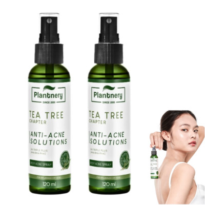 Body Acne Spray Plantnery Tea Tree Skin Solution Oil Control Smooth 120 ml x2