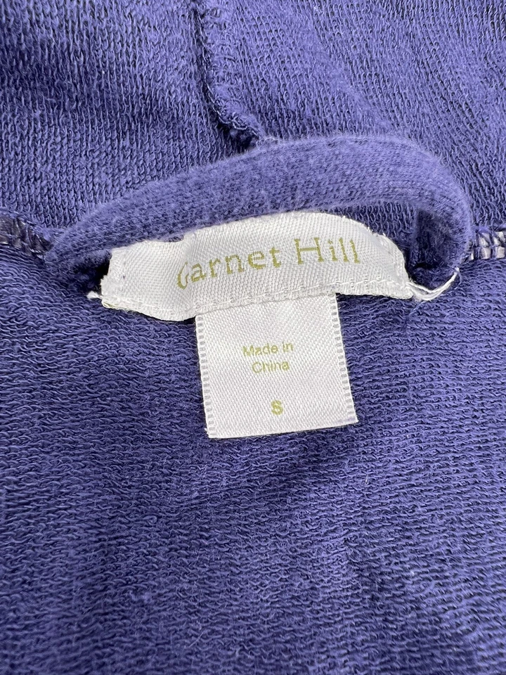 Garnet Hill женщин халат синий маленький вязаный хлопок модальная шаль воротник бедра длина - Изображение 4 из 4