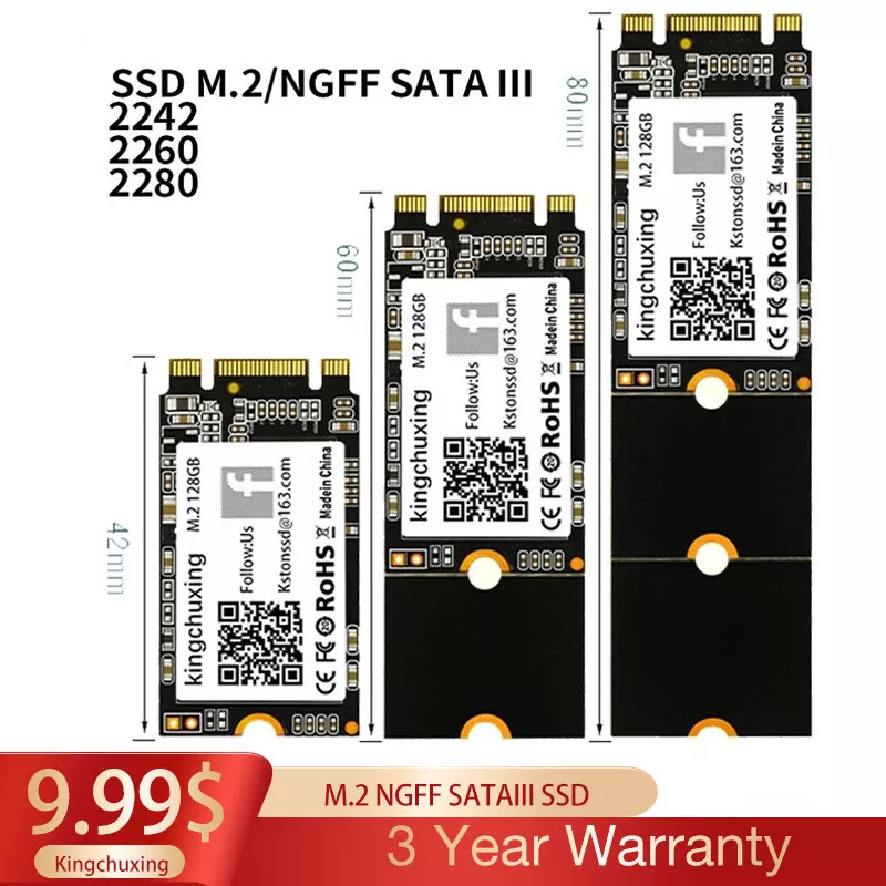 SATA NGFF SSD 512GB 256GB 128GB 2280 2242 2260 Solid State Hard Drives PC | eBay