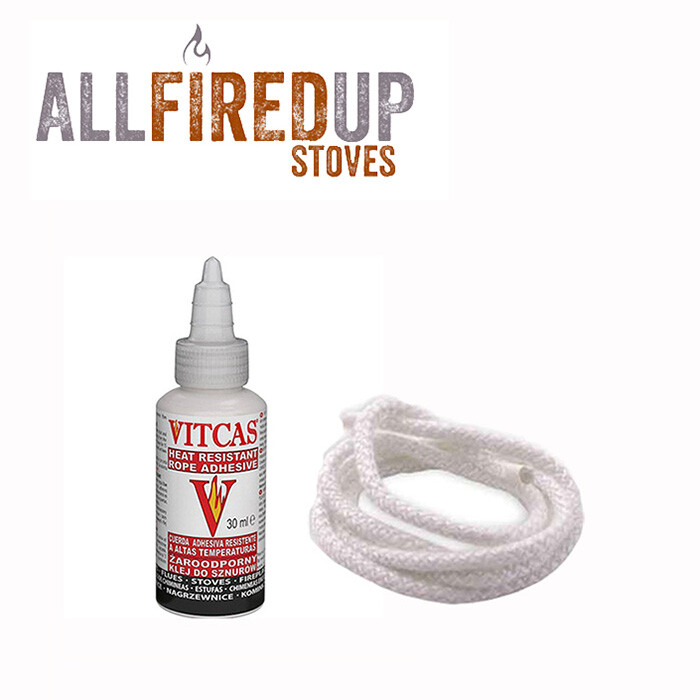 Replacement Stove Fire Rope & Adhesive Glue Door Seal Kit for Wood