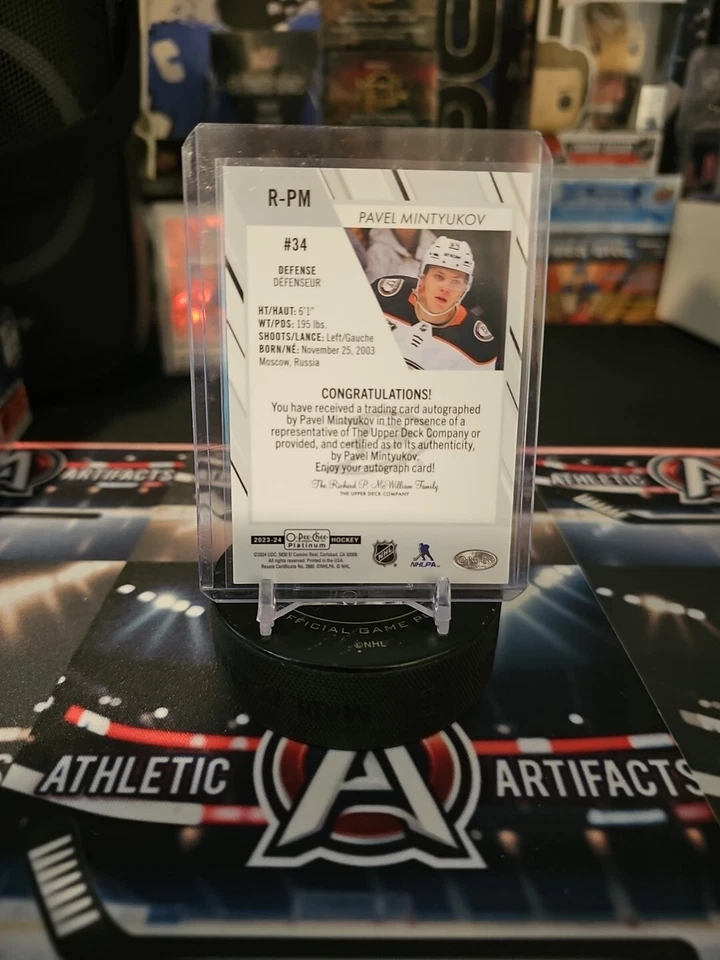 2023-24 O-PEE-CHEE PLATINUM ROOKIE AUTOGRAPHS AUTO #R-PM PAVEL MINTYUKOV  - Image 2 of 2
