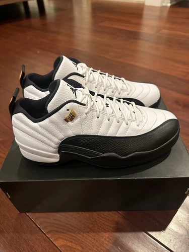 NIKE AIR JORDAN XII 12 LOW RETRO 12 "GOLF CLEATS" WHITE-BLACK SZ 9 [DH4120-100]