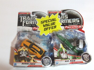 Hasbro 2 Pack Transformers Dark Of The Moon Mechtech Bumblebee + Air Raid 