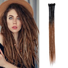 US Long Straight Dreadlock Extensions Thick Crocheted Single Ended - 1/3/5 Packs