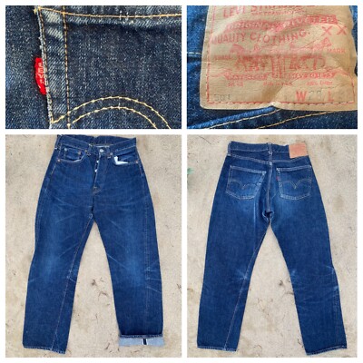 Extremely Rare Vintage Levi's 501 Big E Jeans - Pre-1969, Dark Blue Wash