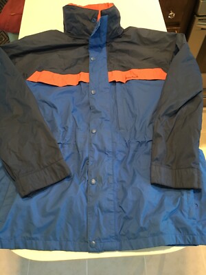 VTG 90s Helly Hansen Ski Jacket L Helly-Tech Hood Blue Wornwear