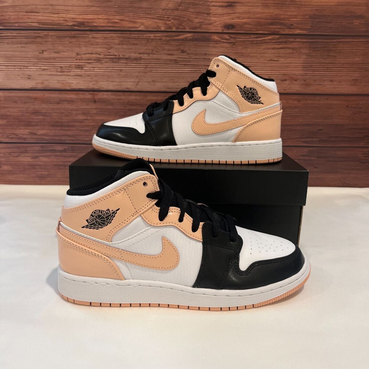 Air Jordan 1 Mid Arctic Orange Black Toe (GS) Basketball Sneakers