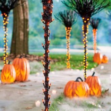 Classic Pumpkin Design Flame Lighted Jack O Lantern For Halloween Decoration