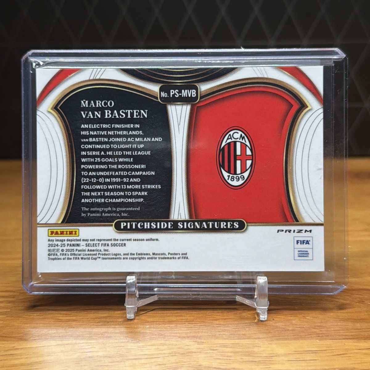 2024-25 Select FIFA Marco Van Basten Pitchside Signatures Auto AC