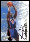 1997-98 Skybox Autographics Larry Johnson On Card Auto Nm/Mt/Mt a0105