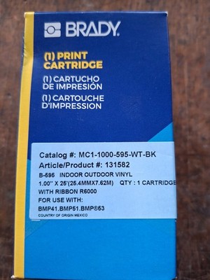 Brady MC1-1000-595-WT-BK Etiketten für BMP41/BMP53/BMP53