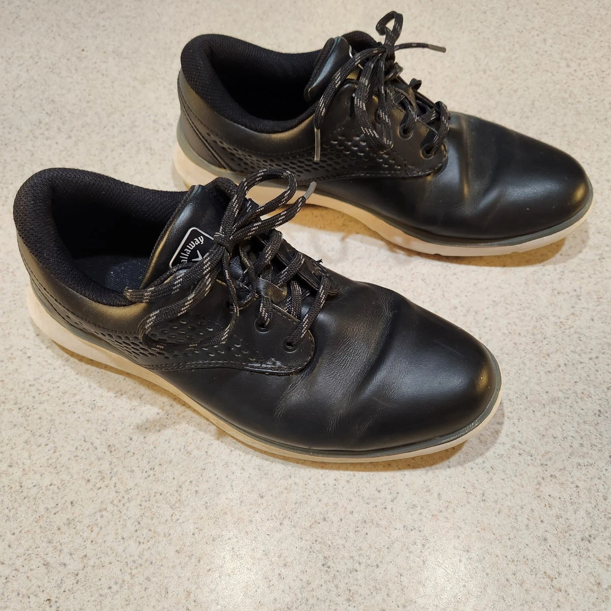 Callaway Men’s 8.5 Black Leather Golf Oxfords New Without Box Callaway Black Casual Golf Shoes for Men for sale | eBay main image 2
