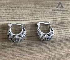 Tibetan Silver Earrings Hoop Vintage Pattern ...