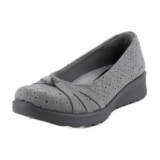 Bzees Gem 2 Womens Flats Grey Floral Dot Fabric