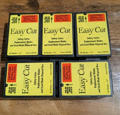 Five boxes of Easy Cut Replacement Blades for Easy Cutter Utility Knife. NEW!
