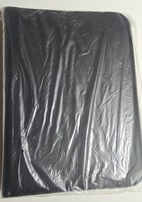 Black Leather Portfolio Organizer   Zipper Padfolio Document Case